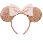 Disney Parks Rose Gold & Pink Sequins Minnie Ear Headband