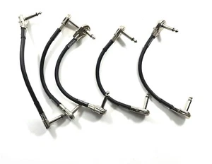 MXR Dunlop Patch Cables 6 inch (~152mm) 5 Pack 1/4" Angled Flat ( pancake ) ends - Picture 1 of 5