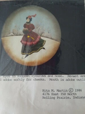 RITA MARTIN 1986 VICTORIAN ICE SKATER CHEESBOX PAINTING PATTERN 109 - Image 1 of 4