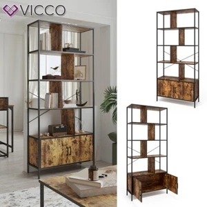 Bücherregal Fyrk Eiche rustikal 80 x 180 cm mit 4 Regalebenen Vicco - Bild 1 von 9