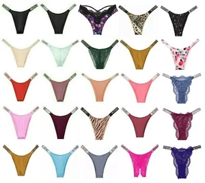 VICTORIA'S SECRET SHINE STRAP RHINESTONE BRAZILIAN THONG PANTY XS S M L XL NWT - Picture 1 of 71