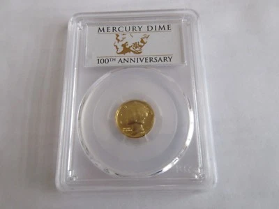 2016-W  Winged Liberty Head (Mercury Dime), Gold ,PCGS ,100th Anniversary , SP70 - Image 1 of 4
