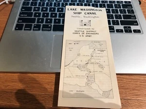Folleto del canal de barco del lago Washington de la década de 1950 Seattle Washington - Imagen 1 de 3
