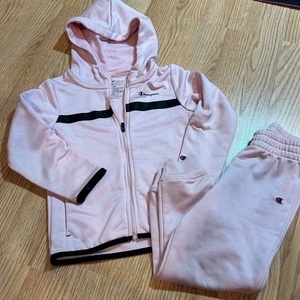 Champion Kids 4T Pink Tracksuit Set Full Zip Hoodie Jacket & Jogger Pants - Picture 1 of 5