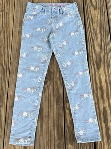 Unicorn Print Skinny Jeans Pink Youth - Size 8 - Picture 1 of 3
