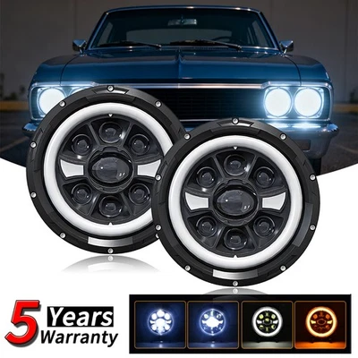 Par de faros LED de 7" pulgadas con haz alto/bajo DRL para Chevrolet Nova 1969-1979 Foto 1 de 4