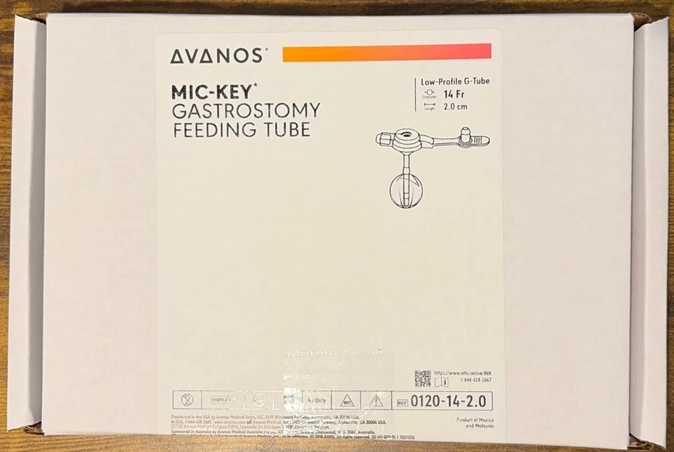 Tubo de alimentación para gastrostomía Avanos MicKey 14FR-2,0 cm bajo perfil REF0120-14-2,0 Foto 1 de 1