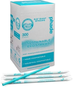 Eco-Friendly 8.5" Giant Drinking Straws 1,200 Count - Sustainable Biodegradab... - Picture 1 of 6