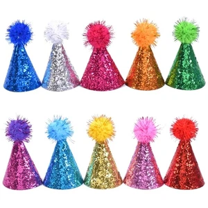 10 Pack Dog Birthday Hat Colorful Cats Birthday Hat Party Hat Birthday Party Hat - Picture 1 of 8