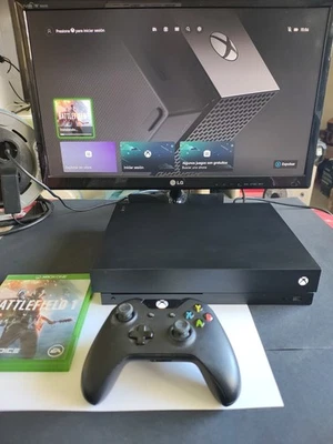 CONSOLA XBOX ONE X MICROSOFT + MANDO + CABLES + JUEGO LEER DESCRIPCIÓN - Imagen 1 de 4