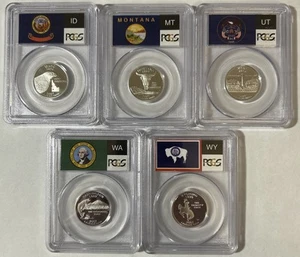 2007-S Washington State Quarter 5 Coin Silver Set ~ PCGS PR69DCAM - Picture 1 of 2