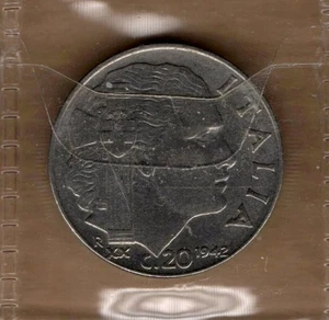 A496: Moneta Coin Regno d'Italia - Vittorio E III: 20 Cent Impero 1942 XX - Picture 1 of 1