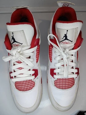 Nike Air Jordan 4 Retro BG 'Alternate 89' GS 7Y/W's 8.5 White Gym Red 408452-106 - Image 1 of 4