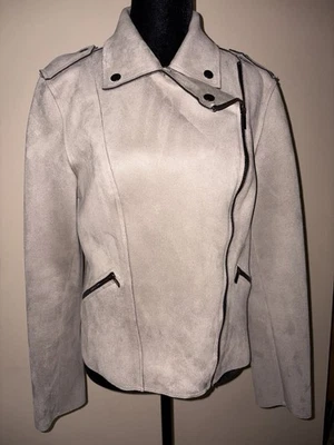 Chaqueta estilo moto de gamuza sintética beige beige Kut From The Kloth para mujer Foto 1 de 4