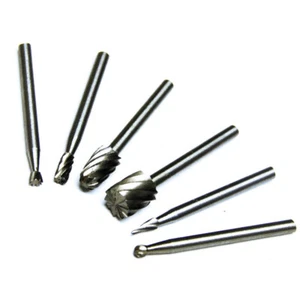 6PC Rotary Burr 1/8" Shank Routing Router Bit Mill Cutter HSS for Dremel - Picture 1 of 5