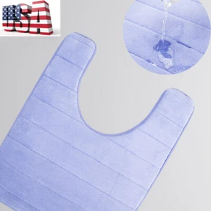Soft Memory Foam Toilet Bath Mat U-Shaped Water Absorption Non-Slip Cushion NEW - Picture 1 of 16