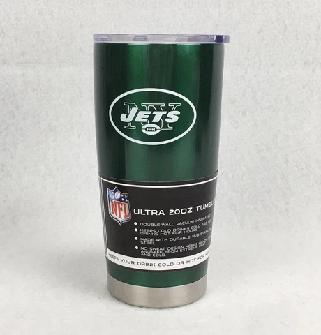 New York Jets NFL Ultra 20oz Green Insulated Stainless Steel Tumbler by Boelter Cover