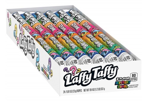 24x American Laffy Taffy Mystery Swirl 2 Flavor Chewy Sweet Ropes 22.9g