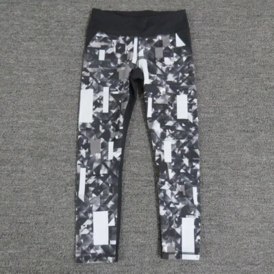 Under Armour Leggings Juniors Size XS Black Gray Geometric Skinny Stretch - Image 1 of 4