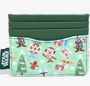 Loungefly Disney Star Wars Mandalorian Cardholder Wallet Grogu Holiday Christmas - Picture 1 of 3