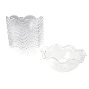 Clear Mini Waved Plastic Dessert Bowls, 3-1/2-inch x 1-1/2-inch, 12-count - Picture 1 of 1