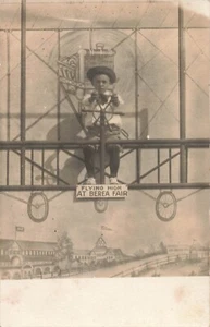 LP44 Berea Ohio Fair Studio Pose Airplane RPPC Postcard - Picture 1 of 2