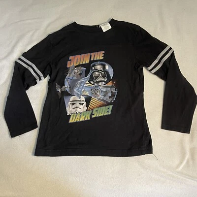 Lego Star Wars Black Long Sleeve T-Shirt "Join The Dark Side" Size 7 Darth Vader - Image 1 of 4