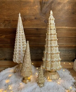 Tannenbaum Weihnachtsbaum Gold Chic Antique Deko Weihnachten Advent - Bild 1 von 7