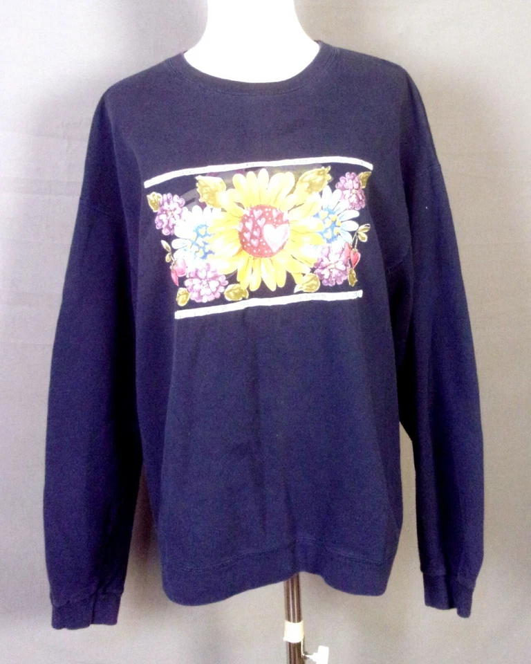 Sudadera top girasol vintage años 90 GRUNGE REVIVAL para mujer talla L Foto 1 de 4