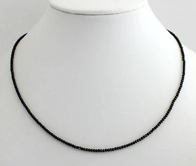 Spinello Collana Preziose Sfaccettato Nero Collier 21 Carato Sehr-Fein Nuovo - Immagine 1 di 3