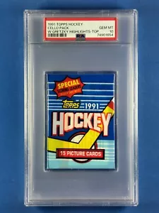 1991 Topps Hockey Cello Pack PSA 10-Wayne Gretzky Highlights oben - Bild 1 von 2
