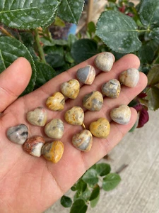 10 piezas Mini Corazón de Ágata Loca Natural Tallado a Mano Cristal de Cuarzo Reiki Regalo - Imagen 1 de 6