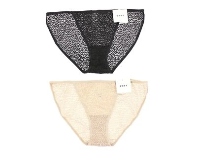 Paquete de 2 ropa interior de bikini DKNY 268225 para mujer negra/desnuda talla M Foto 1 de 2
