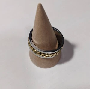 Ring geflochtene Goldkette zentriert in Silber Größe 13 - Bild 1 von 2