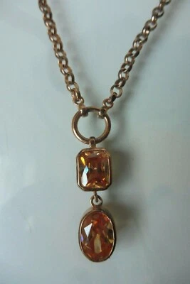 Schöne Kette mit Anhänger : geschliffene Steine ,  925 Silber rotvergoldet  - Bild 1 von 4