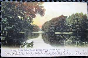 Rotógrafo postal Vassar Lake Vassar College Poughkeepsie Nueva York NY1907 - Imagen 1 de 2