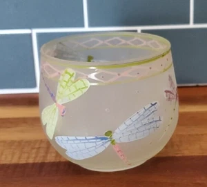 Cera Bella Dragonfly VTG 2003 Multi-Colored Candle Holder Votive Cup Z02364 - Imagen 1 de 9