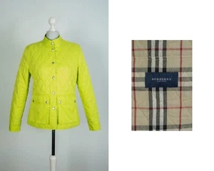 -Ladies Burberry London Quilted Nova Check Green Jacket Size S - Picture 1 of 12