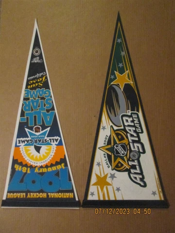 NHL San Jose 1997 & Dallas 2007 Vintage All Star Game Logo Hockey Pennants Cover