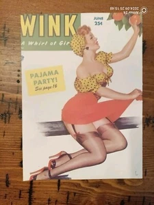 Vintage 1940s Wink Magazine Cover Only Pinup Girls Peter Driben Artwork - Picture 1 of 2