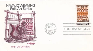 USA 1986 FIVE FIRST DAY COVERS, RUGS NAVAJO ART WEAVING - Picture 1 of 10