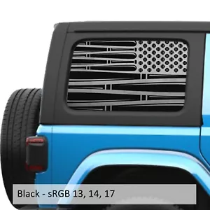 Juego de calcomanías de ventana de techo rígido con bandera americana de béisbol - se adapta a Jeep Wrangler JLU '18+ - Imagen 1 de 12