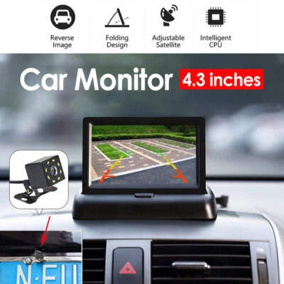 4.3inch LCD Monitor Rear View Reverse Camera System Folding Display Night Vision - Image 1 of 4