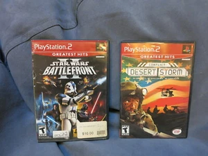 Star Wars Battlefront II 2005 + Konflikt Desert Storm CIB 2 Shooter Spiel Lot PS2 - Bild 1 von 9