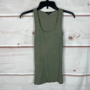 Ambiance Top Womens S Green Rib Knit Tank Scoop Neck Sleeveless Solid Pullover - Picture 1 of 8