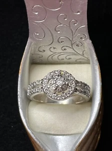 925 Sterling & Czs Ehering/Verlobungsring Größe 8 - Bild 1 von 6