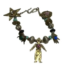 Signiertes Deborah Roberts modernes handgefertigtes baumelndes Armband Vintage - Bild 1 von 10