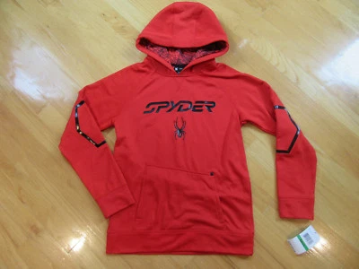NWT SPYDER Hoodie Red w Black Logo Size Large 14-16 - Image 1 of 4
