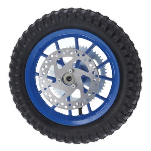 Blue 12.5x2.75in Mini Bicycle Rear Wheel AntiSkid Rubber Steel Alloy For 47cc - Picture 1 of 12