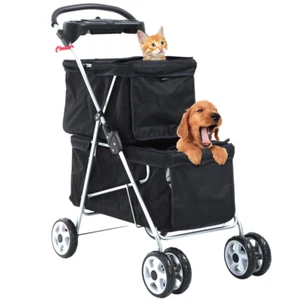 Double Dog Stroller Pet Stroller Cat Stroller for Small Medium Dogs Cats 2 Doggi - Picture 1 of 7